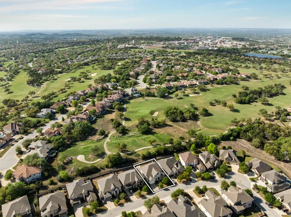 an aerial view of multiple house