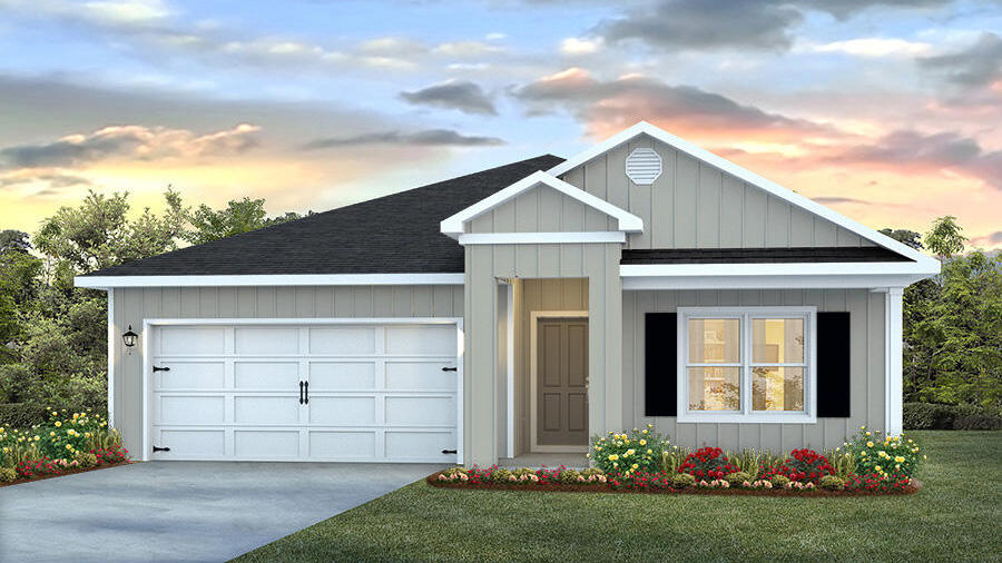 front view of a house with a yard