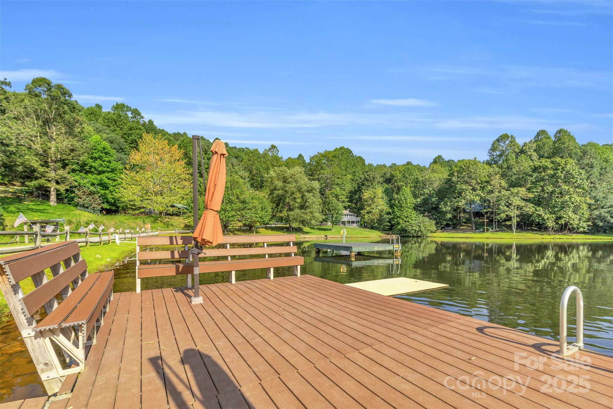 3605 Skyuka Mountain Road Columbus, NC 28722 - Photo 31 of 46 a view of a lake with a deck