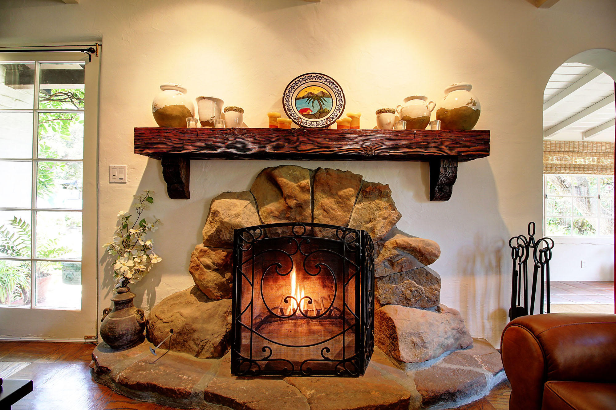 615 Romero Canyon Road Montecito, CA 93108 - Photo 8 of 24 Fireplace2_615 Romero Canyon