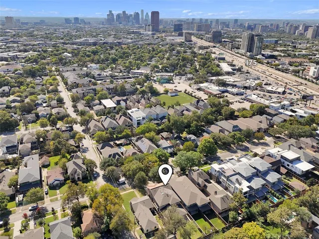 an aerial view of a city
