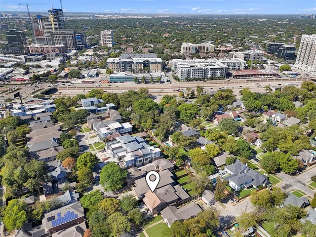 an aerial view of multiple house