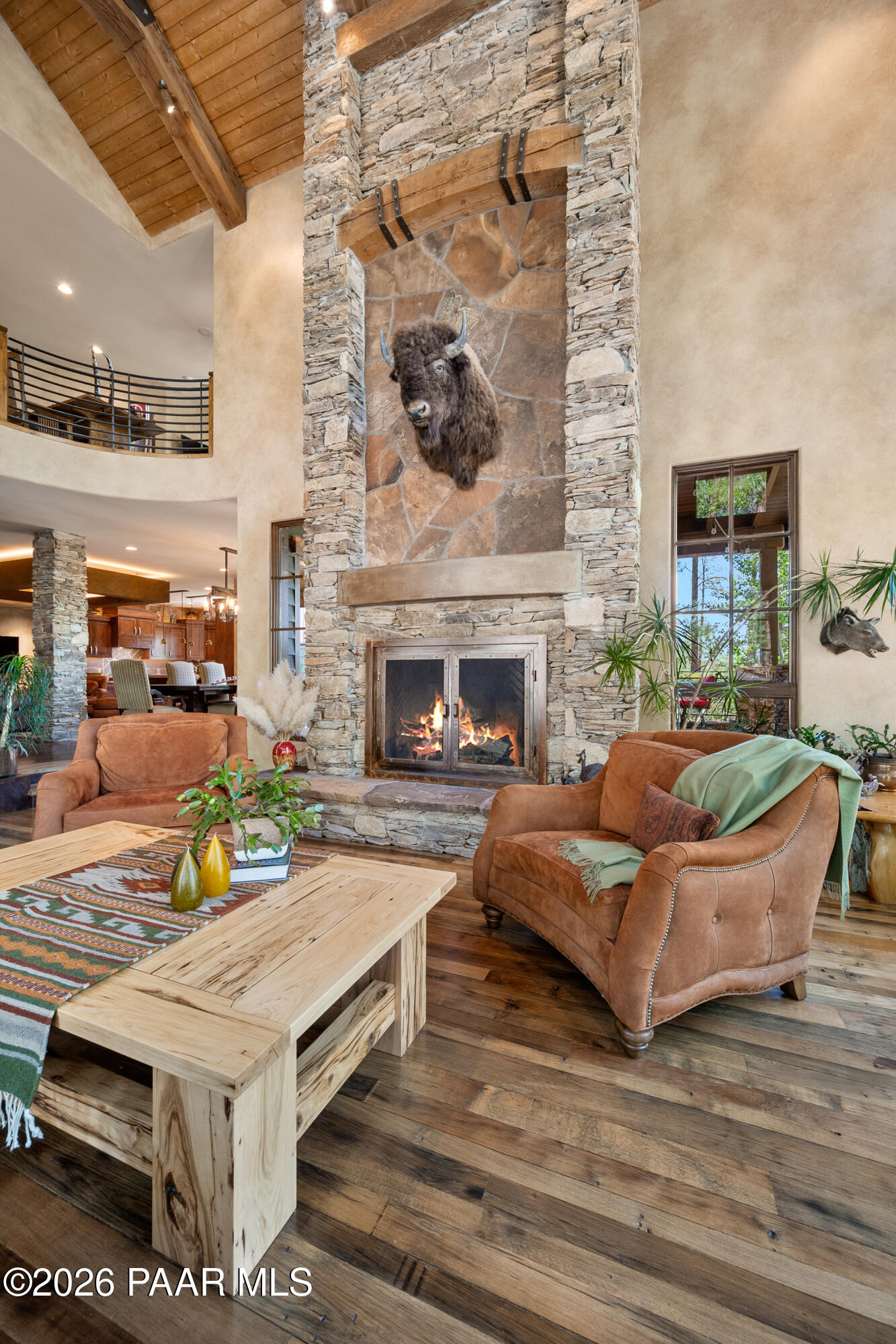 1515 High Valley Ranch Road Prescott, AZ 86303 - Photo 15 of 76 a living room with furniture and a fireplace