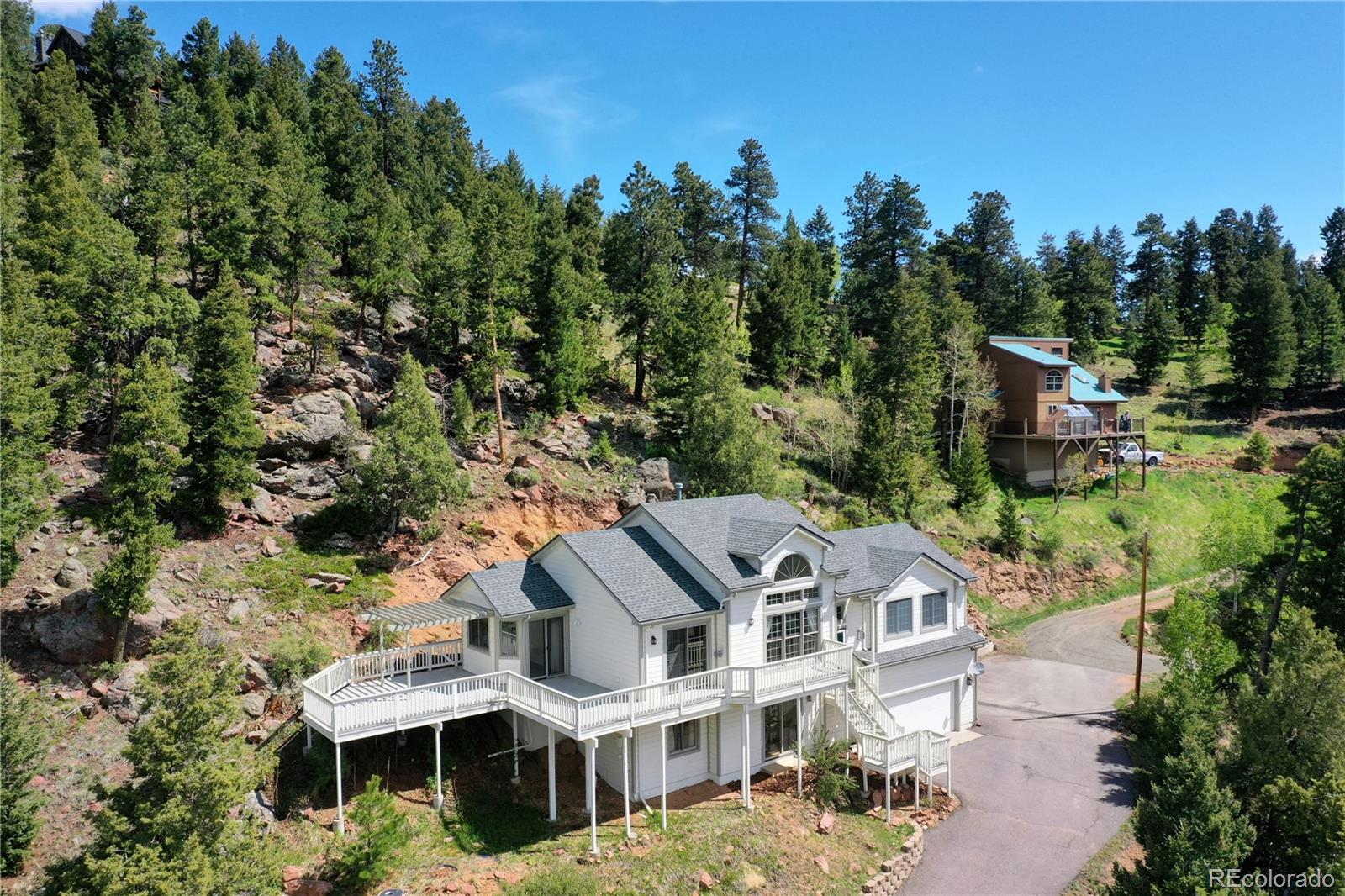 33633 Elk Run Evergreen, CO 80439 - Photo 2 of 40 an aerial view of residential houses with outdoor space and trees