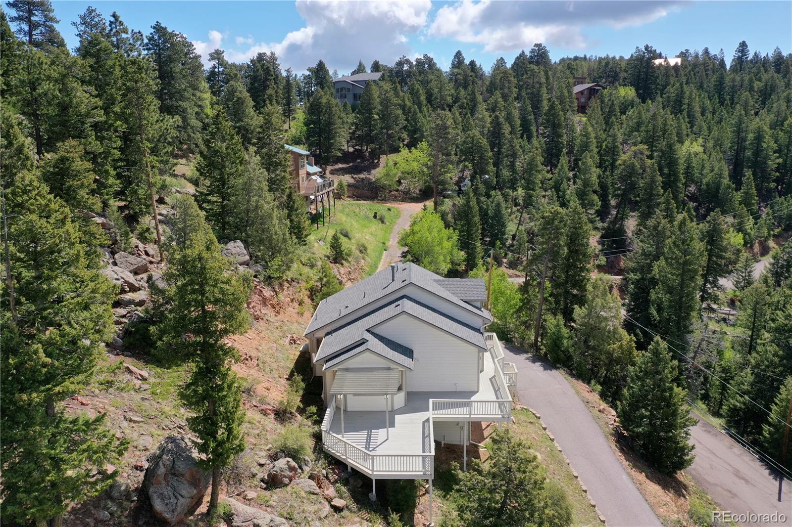 33633 Elk Run Evergreen, CO 80439 - Photo 3 of 40 an aerial view of a house with a yard