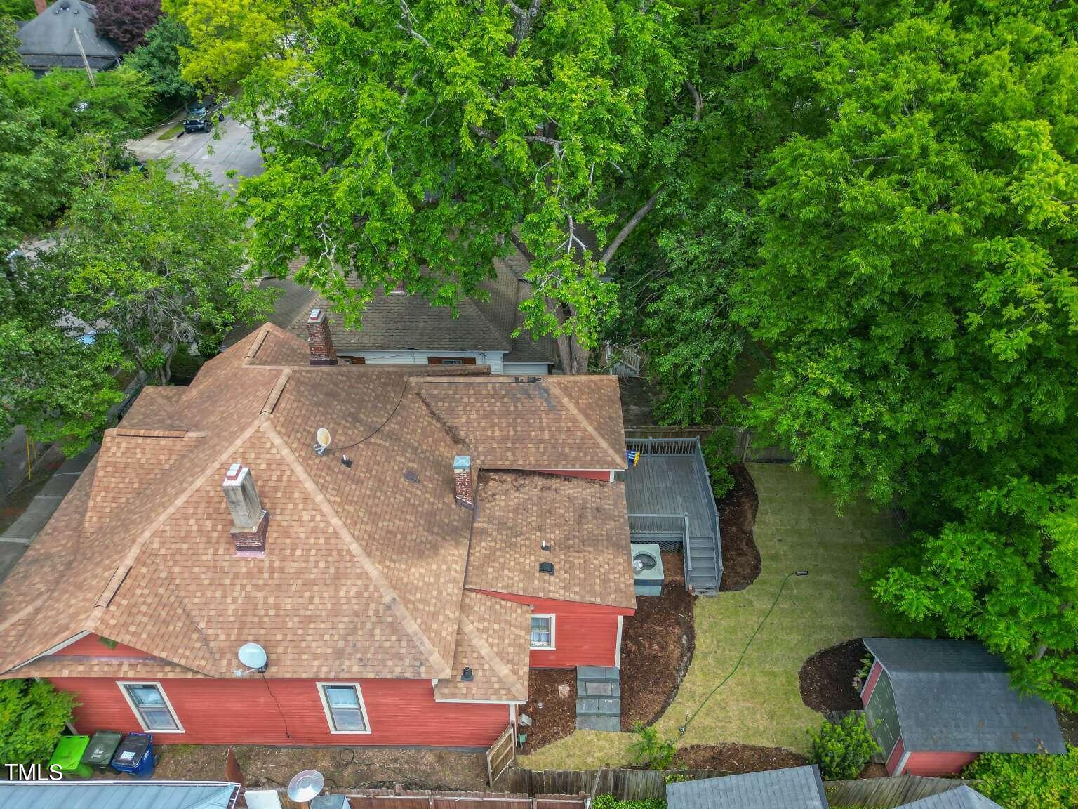 304 Linden Avenue Raleigh, NC 27601 - Photo 30 of 33 an aerial view of a house with a yard basket ball court and outdoor seating