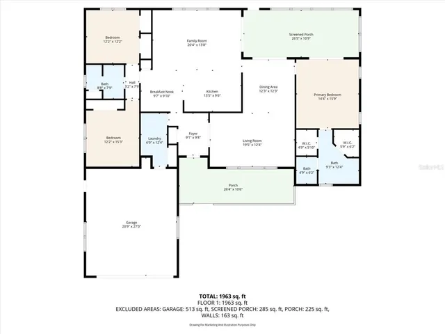 an aerial view of a house