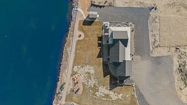 an aerial view of residential house with stairs
