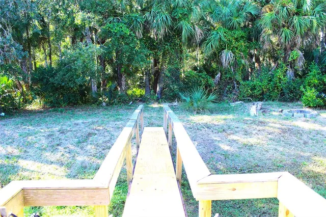 a view of backyard with green space