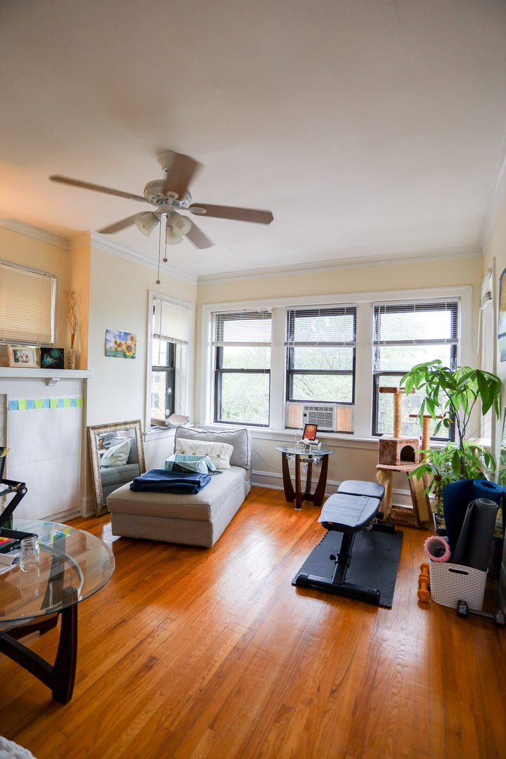 2325 West Addison Street, Unit 3 Chicago, IL 60618 - Photo 9 of 12 a living room with furniture and a large window