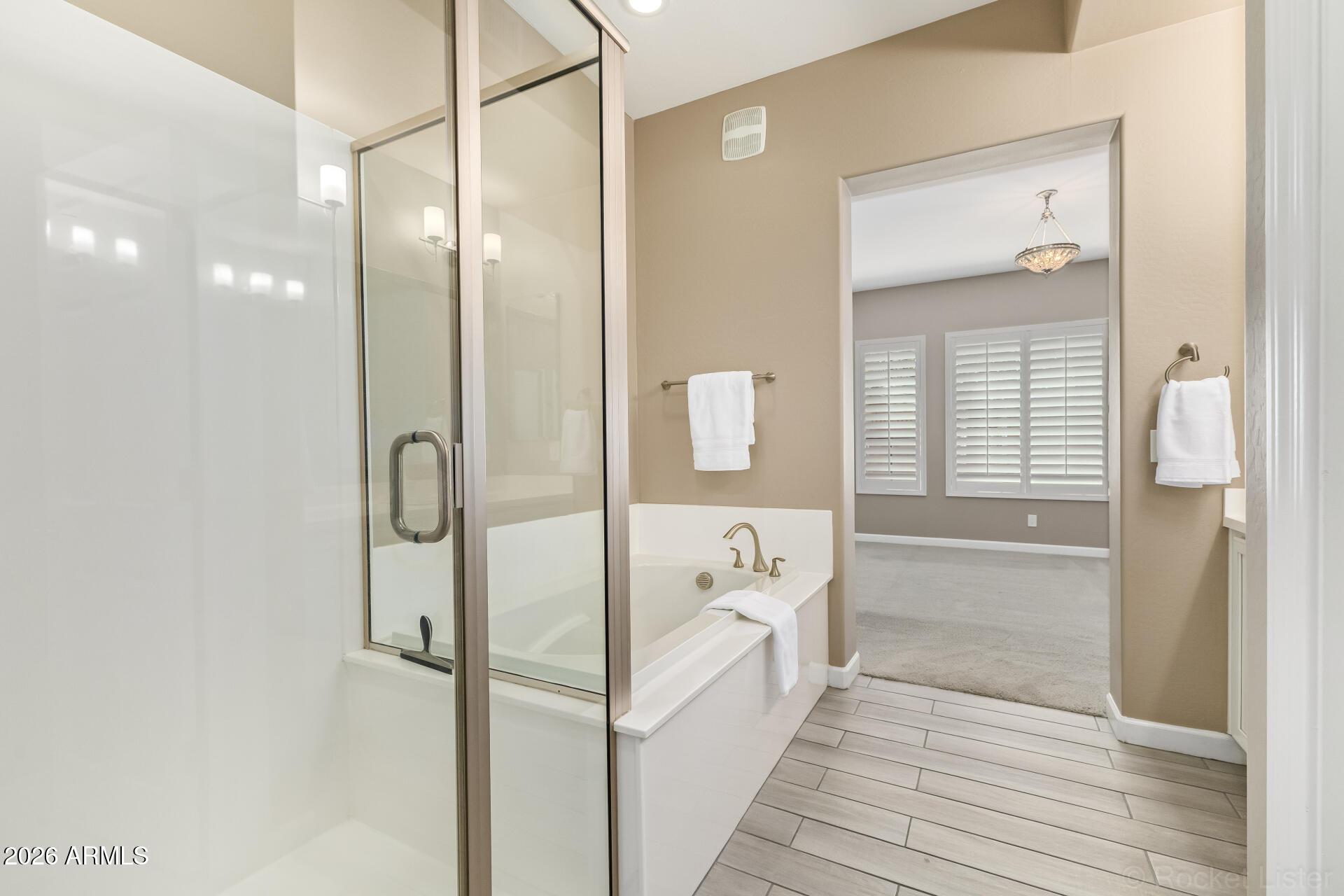 4777 South Fulton Ranch Boulevard, Unit 1068 Chandler, AZ 85248 - Photo 27 of 54 Separate Shower & Soaking Tub
