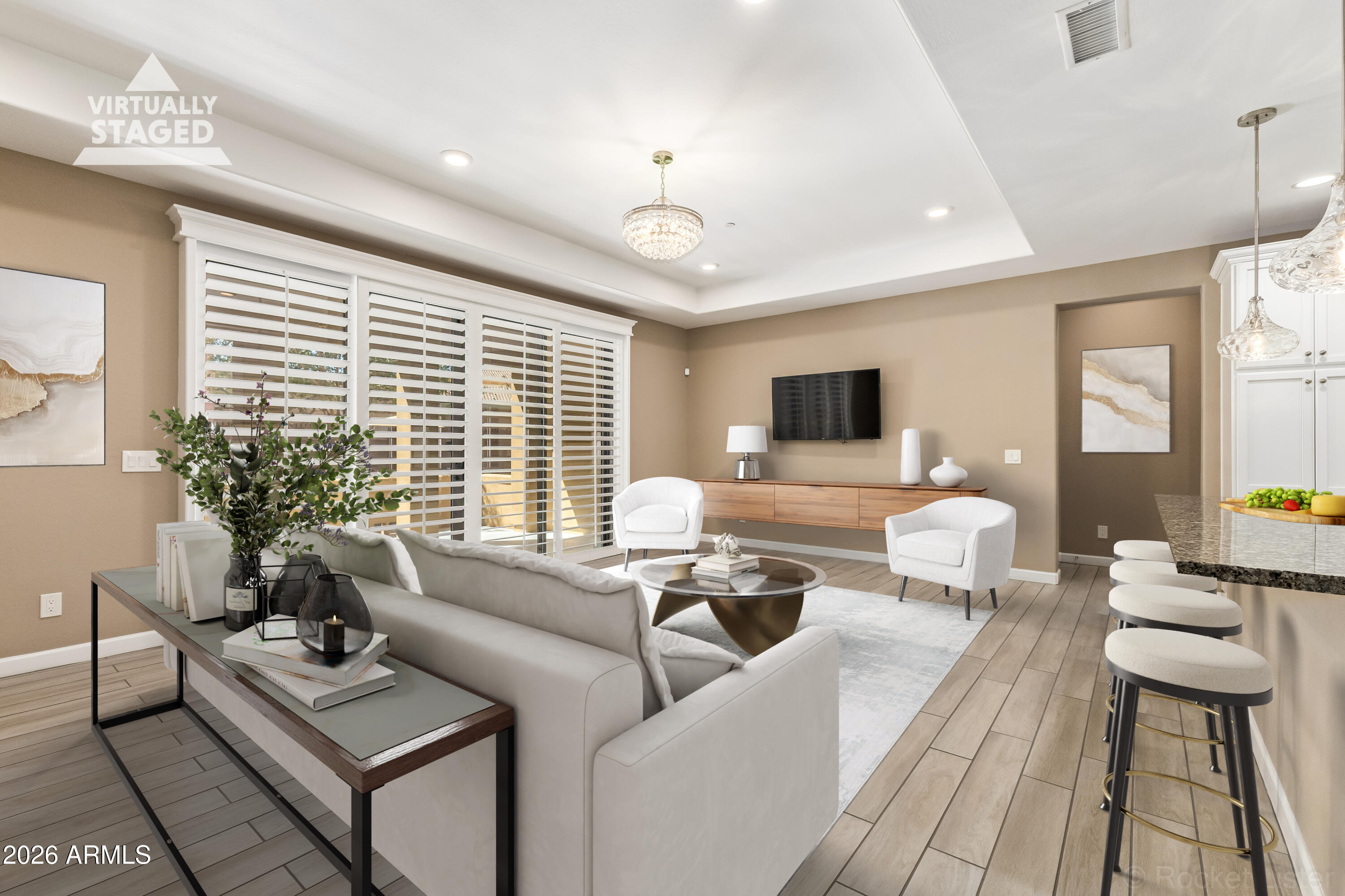 4777 South Fulton Ranch Boulevard, Unit 1068 Chandler, AZ 85248 - Photo 6 of 54 Living Room Virtual Staged