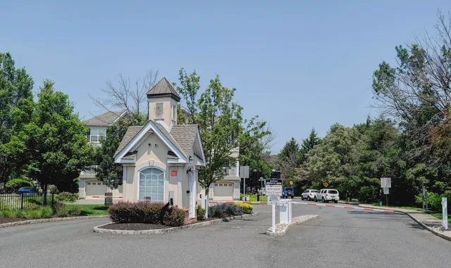 a view of a park with swings