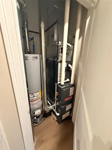 a view of a storage and utility room