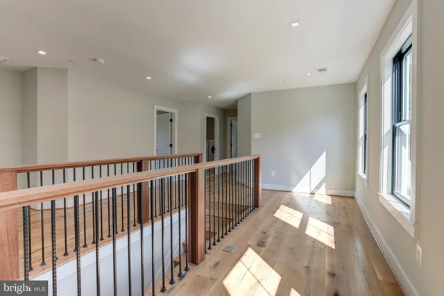 a view of entryway with wooden floor