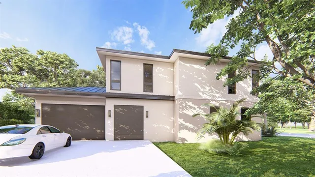 a house view with a garden space