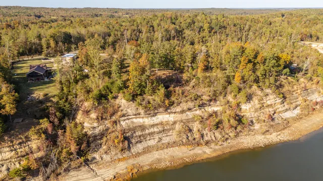 a view of an ocean and mountain