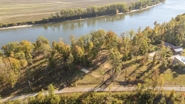 a view of a lake with a mountain