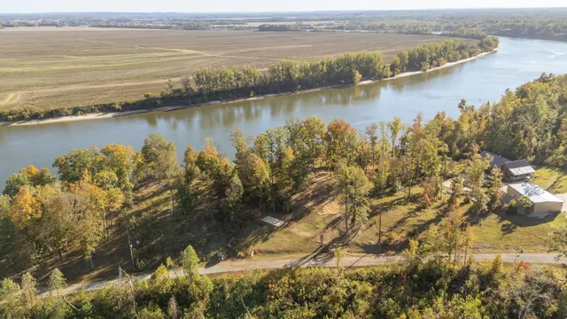 a view of a lake with a mountain