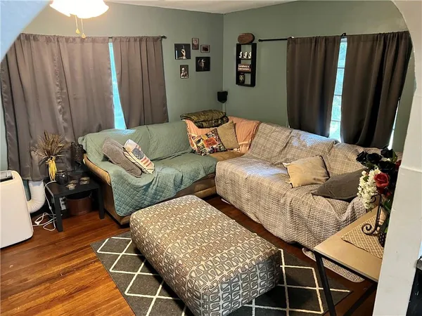 a living room with furniture