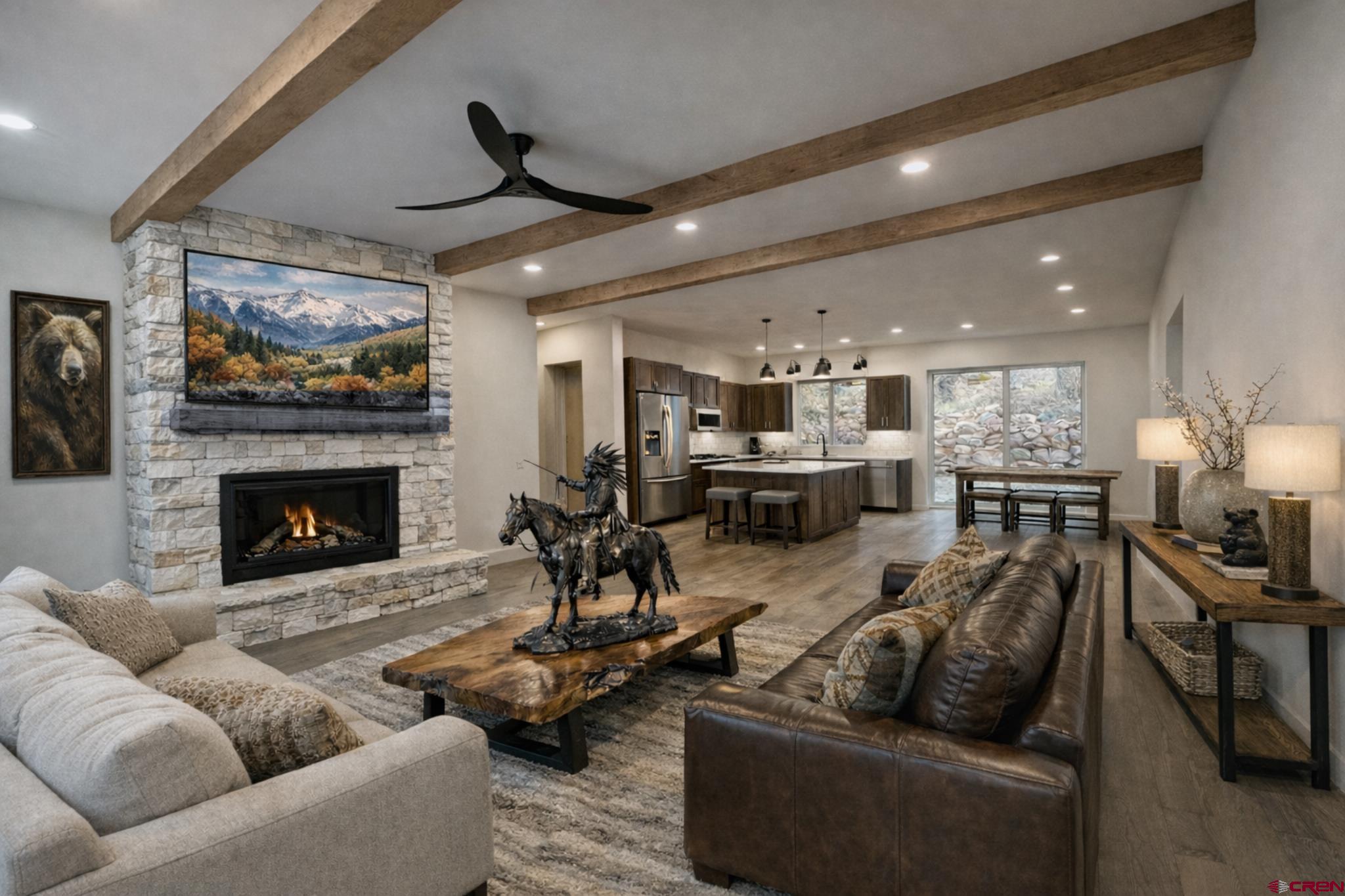 467 Hogan Circle Durango, CO 81301 - Photo 2 of 8 a living room with furniture and a fireplace