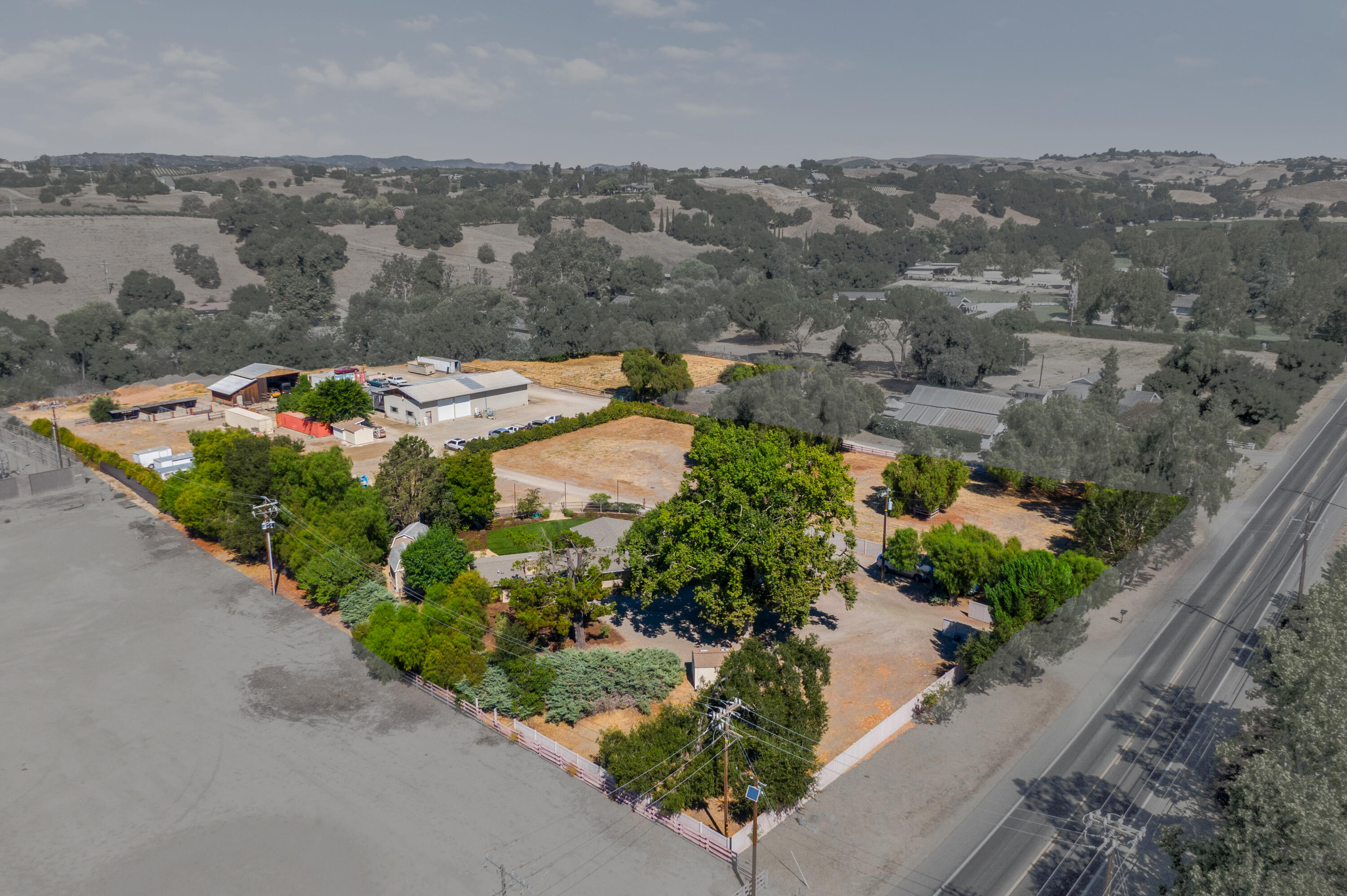 an aerial view of multiple house