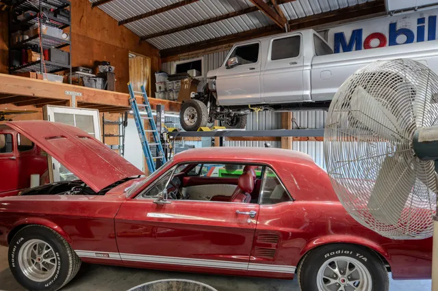 a view of a city street from a building