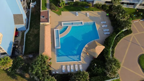 an aerial view of a house