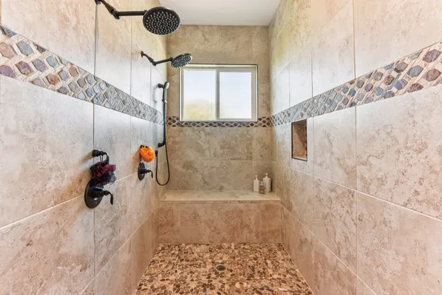 a bathroom with a shower