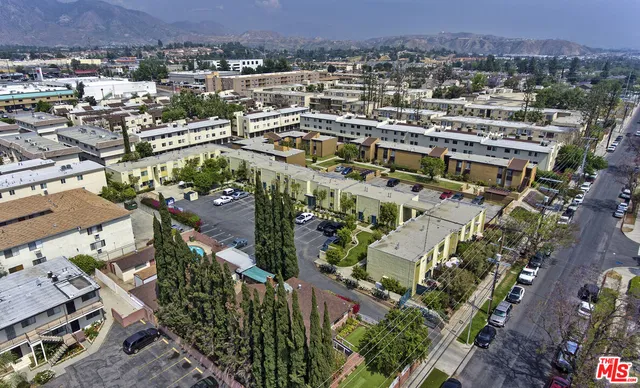 an aerial view of a city