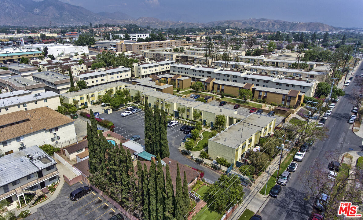 an aerial view of a city