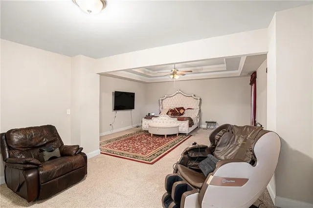 a bathroom with a sink vanity and mirror