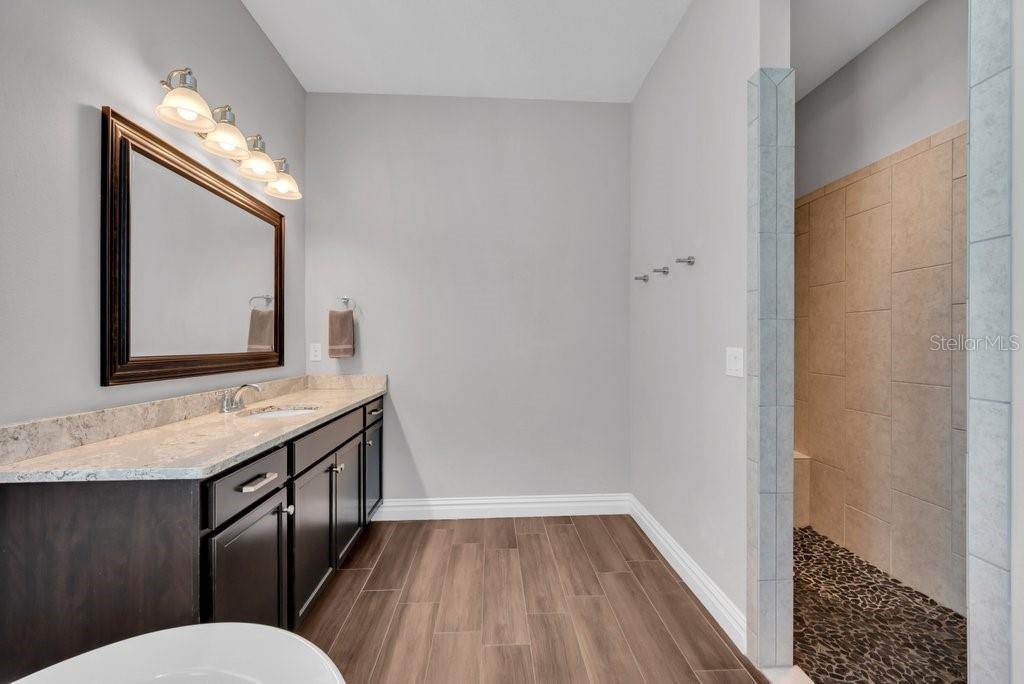 14908 Bassinger Lane Lithia, FL 33547 - Photo 25 of 56 a bathroom with a toilet a sink a vanity and mirror