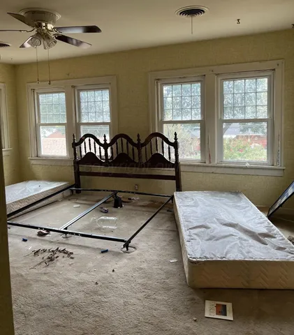 an empty room with a window