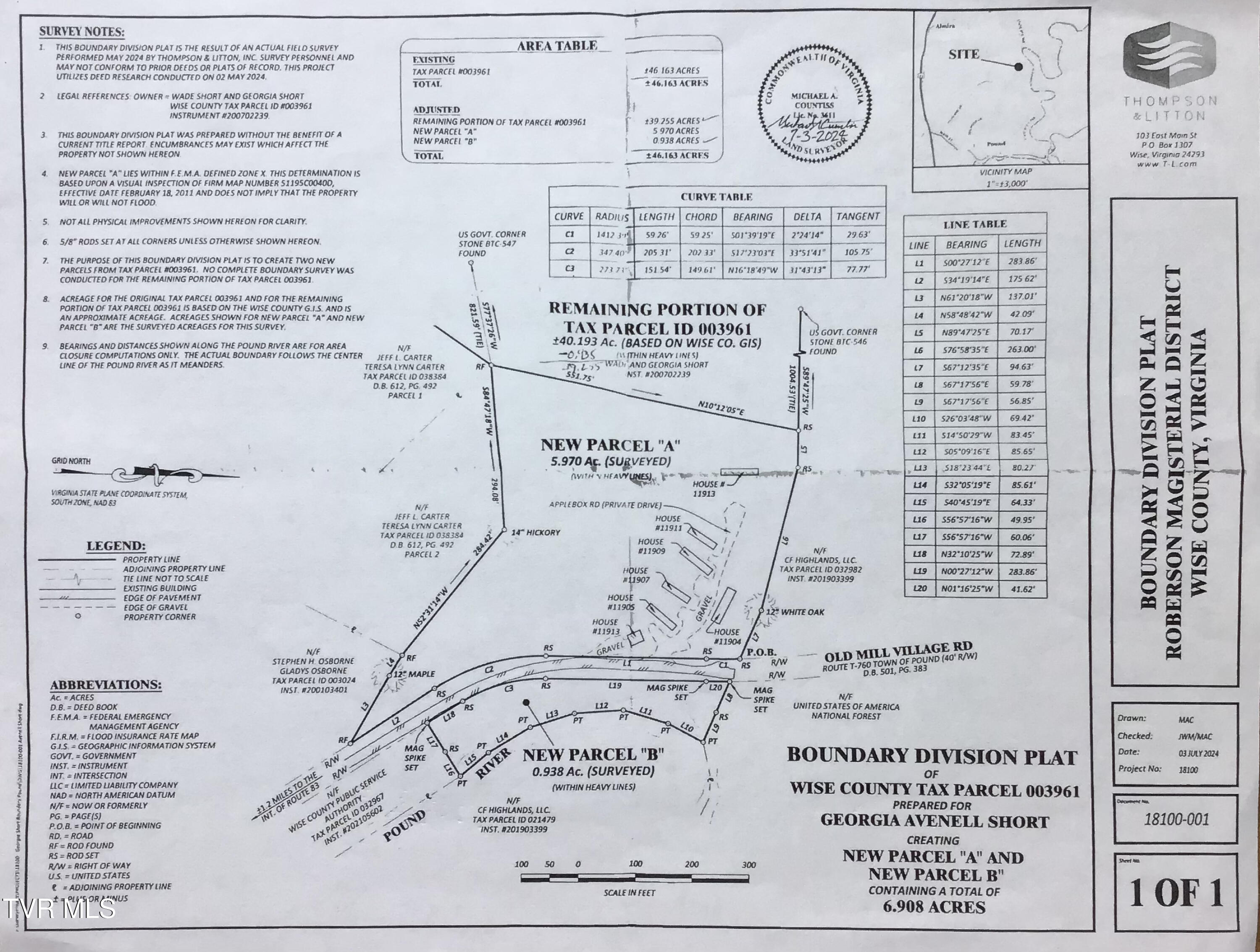 PLAT MAP 6.908 ACRES