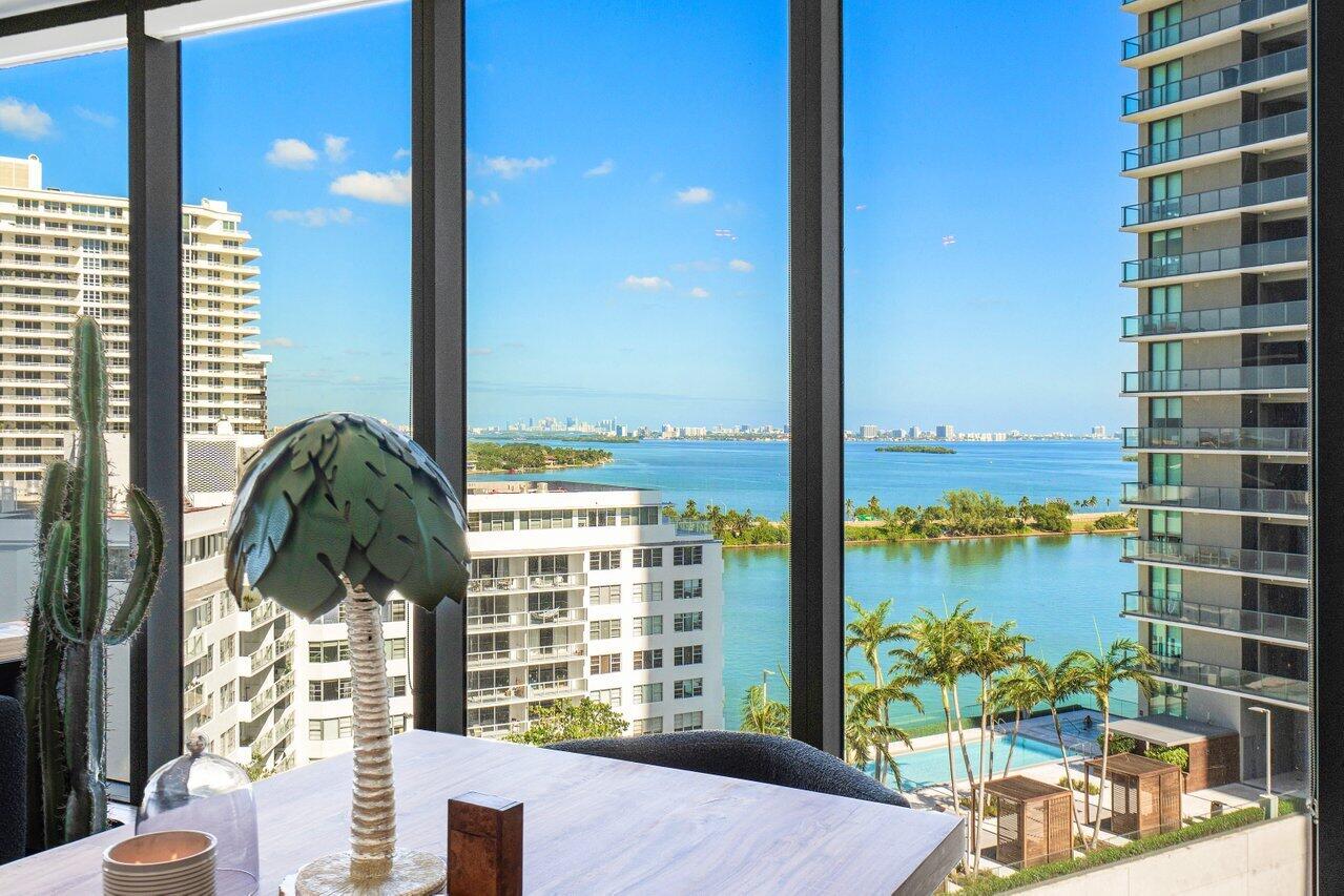 650 Northeast 32nd Street, Unit 1508 Miami, FL 33137 - Photo 4 of 37 a view of a balcony with lake view and a floor to ceiling window