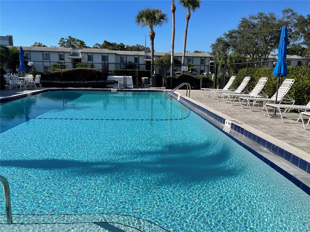 112 Palmetto Court, Unit 112 Oldsmar, FL 34677 - Photo 38 of 46 a view of a swimming pool with a table and chairs