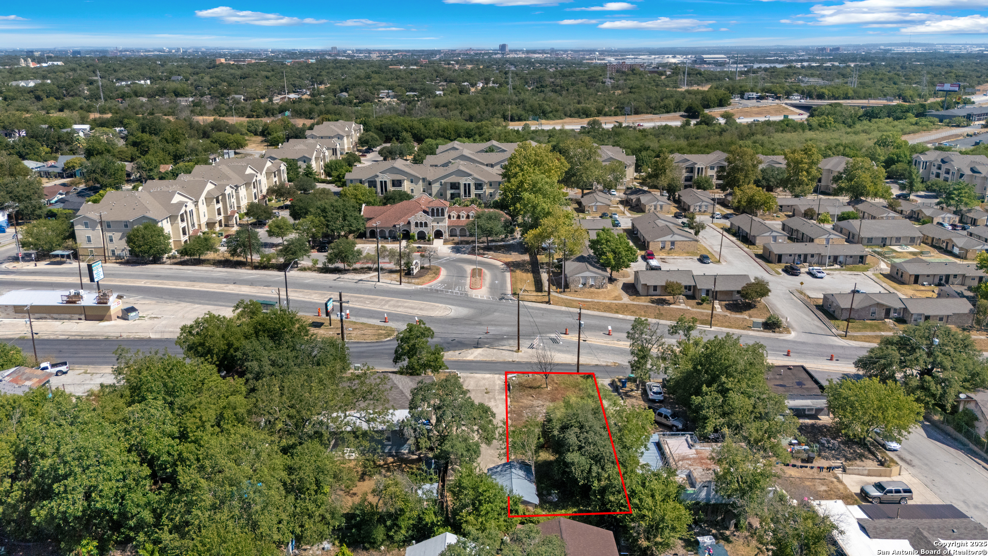 1328 Rigsby Avenue San Antonio, TX 78210 - Photo 6 of 18 an aerial view of a city with lots of residential buildings