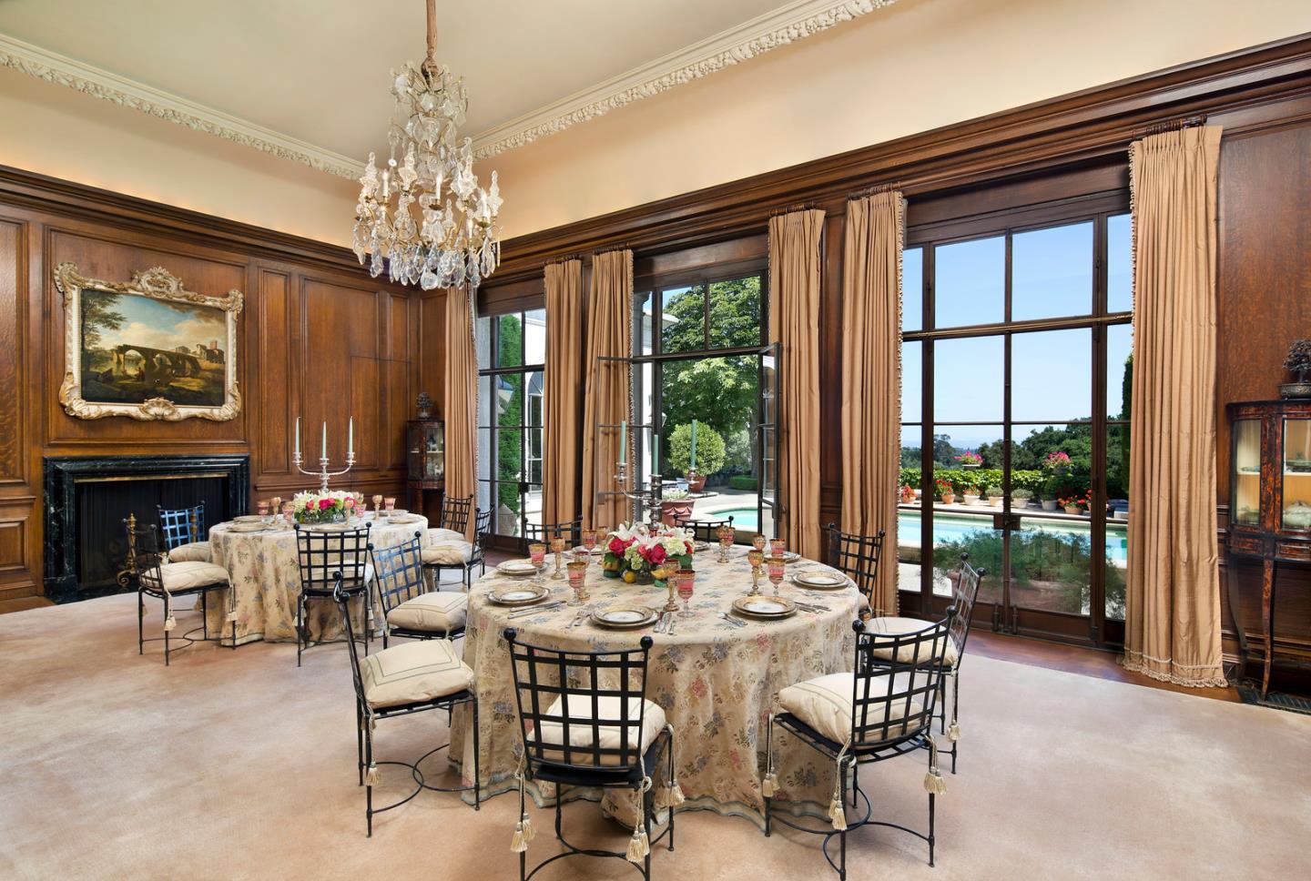 Undisclosed Address Hillsborough, CA 94010 - Photo 5 of 9 a view of a dining room with furniture window and outside view