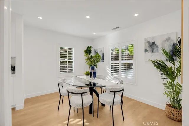 a view of a room that has a window in it