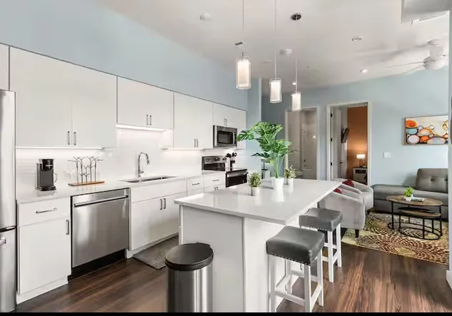 a view of a terrace with furniture