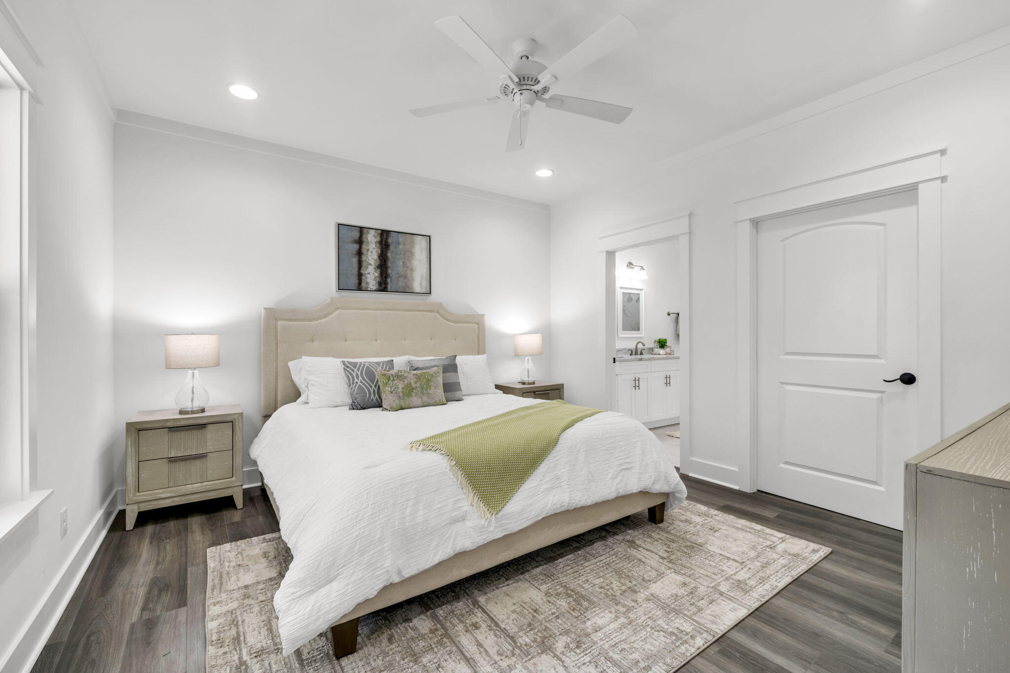 2672 Chat Holley Road Santa Rosa Beach, FL 32459 - Photo 11 of 53 a bedroom with a bed and a chandelier