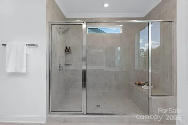 a bathroom with a shower