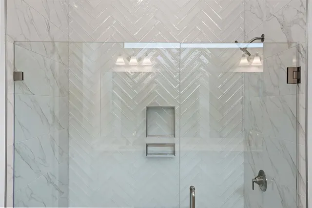 a bathroom with a shower