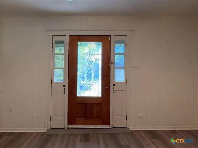 a view of an front door