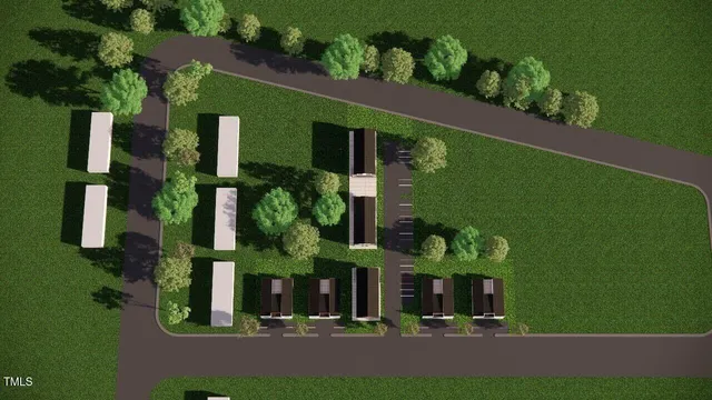 an aerial view of a house