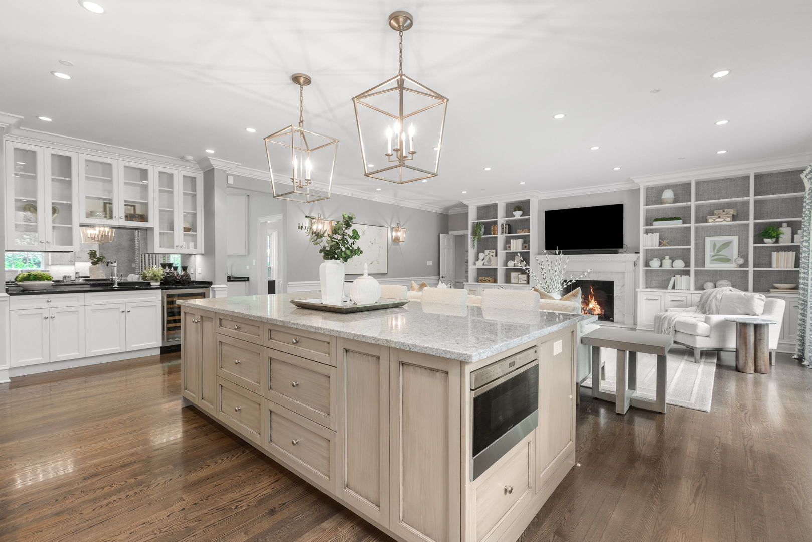209 North Green Bay Road Lake Forest, IL 60045 - Photo 18 of 51 a kitchen with a stove and a wooden floor
