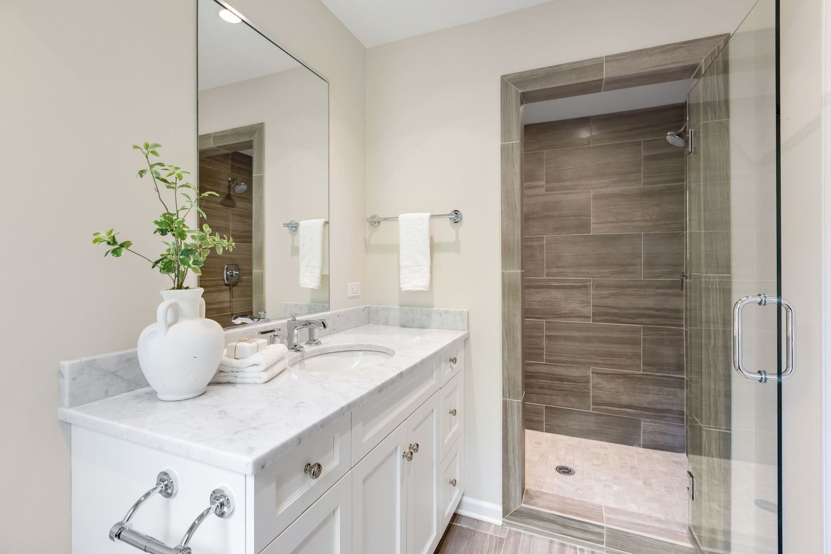 209 North Green Bay Road Lake Forest, IL 60045 - Photo 34 of 51 a bathroom with a granite countertop sink and a mirror
