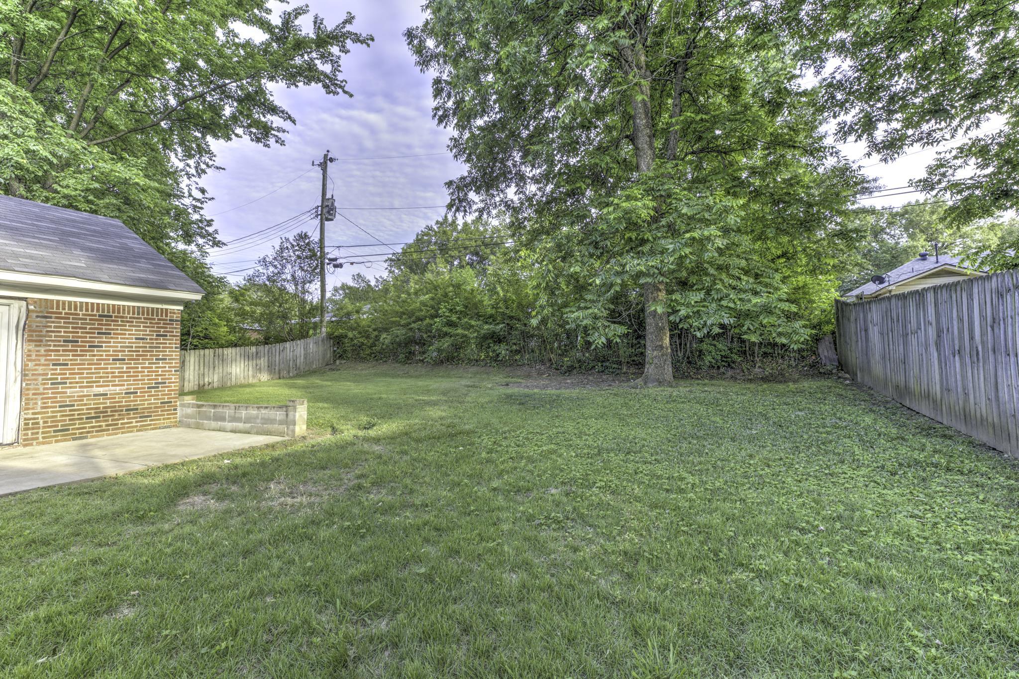 5077 New Castle Road Memphis, TN 38117 - Photo 33 of 37 a view of a backyard with a garden and trees