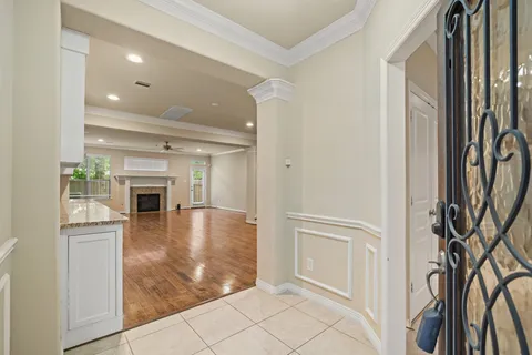 a view of a livingroom with a fireplace